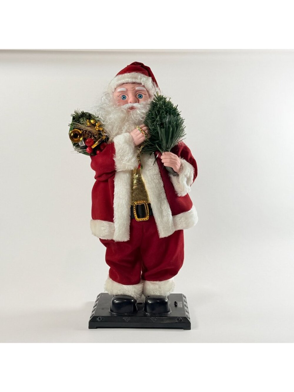 Vintage 20" Animated Fiber Optic Musical Santa Claus Christmas Decoration Box